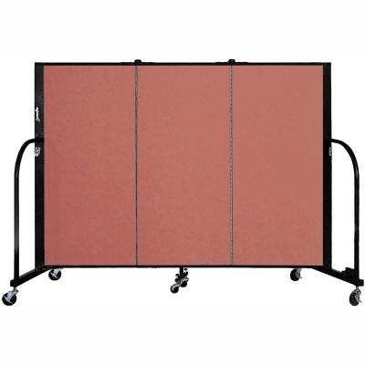 Screenflex 3 Panel Portable Room Divider, 4'H x 5'9"L, Fabric Color: Cranberry