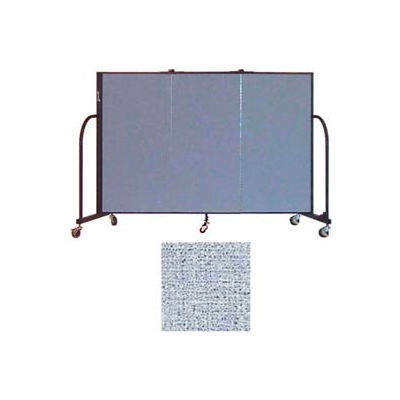 Screenflex 3 Panel Portable Room Divider, 4'H x 5'9"L, Vinyl Color: Blue Tide