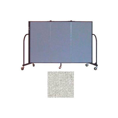 Screenflex 3 Panel Portable Room Divider, 4'H x 5'9"L, Vinyl Color: Granite