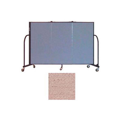 Screenflex 3 Panel Portable Room Divider, 4'H x 5'9"L, Vinyl Color: Raspberry Mist