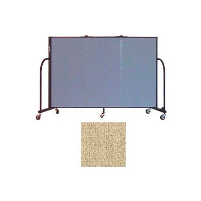 Screenflex 3 Panel Portable Room Divider, 4'H x 5'9"W, Vinyl Color: Sandalwood