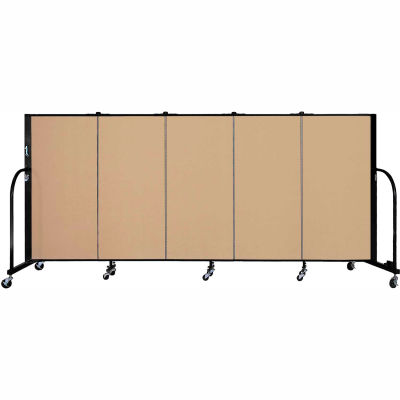 Screenflex 5 Panel Portable Room Divider, 4'H x 9'5"W, Fabric Color: Sand