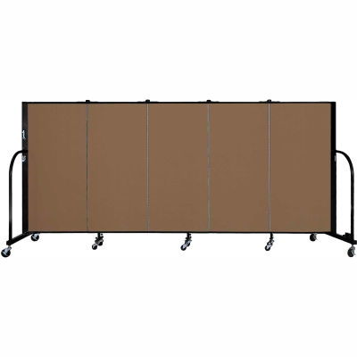 Screenflex 5 Panel Portable Room Divider, 4'H x 9'5"L, Fabric Color: Oatmeal