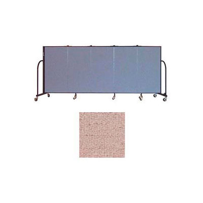 Screenflex 5 Panel Portable Room Divider, 4'H x 9'5"L, Vinyl Color: Raspberry Mist