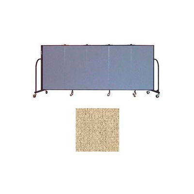 Screenflex 5 Panel Portable Room Divider, 4'H x 9'5"L, Vinyl Color: Sandalwood