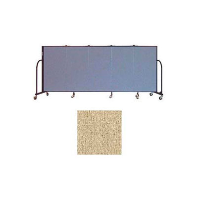 Screenflex 5 Panel Portable Room Divider, 4'H x 9'5"W, Vinyl Color: Sandalwood
