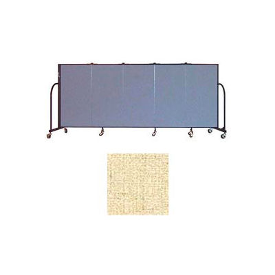 Screenflex 5 Panel Portable Room Divider, 4'H x 9'5"L, Vinyl Color: Hazelnut