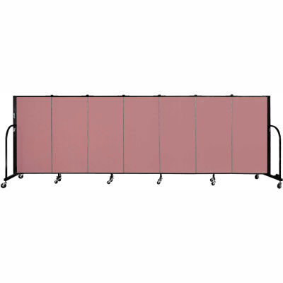 Screenflex 7 Panel Portable Room Divider, 4'H x 13'1"L Fabric Color: Rose