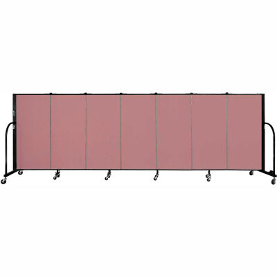 Screenflex 7 Panel Portable Room Divider, 4'H x 13'1"W Fabric Color: Rose
