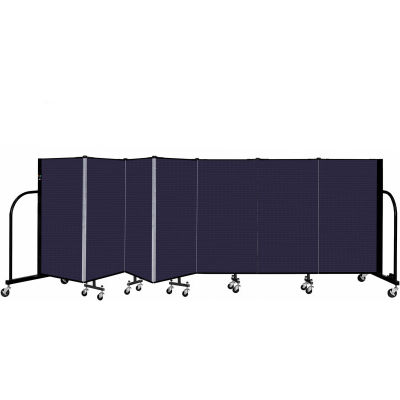 Screenflex 7 Panel Portable Room Divider, 4' H x 13'1" L, Fabric Color: Navy