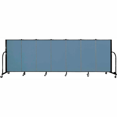Screenflex 7 Panel Portable Room Divider, 4'H x 13'1"W Fabric Color: Summer Blue
