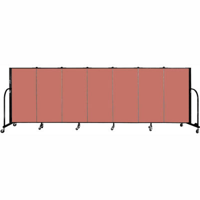 Screenflex 7 Panel Portable Room Divider, 4'H x 13'1"L Fabric Color: Cranberry