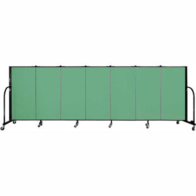 Screenflex 7 Panel Portable Room Divider, 4'H x 13'1"L Fabric Color: Sea Green