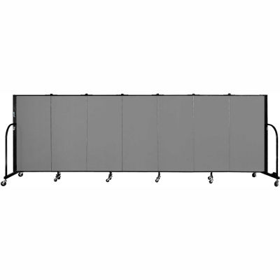 Download Screenflex 7 Panel Portable Room Divider, 4'H x 13'1"L Fabric Color: Grey | B226560 ...