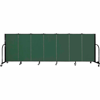Screenflex 7 Panel Portable Room Divider, 4'H x 13'1"L Fabric Color: Green