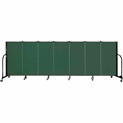 Screenflex 7 Panel Portable Room Divider, 4'H x 13'1"W Fabric Color: Green