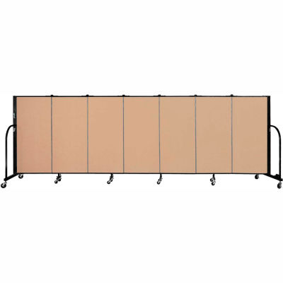 Screenflex 7 Panel Portable Room Divider, 4'H x 13'1"W Fabric Color: Wheat