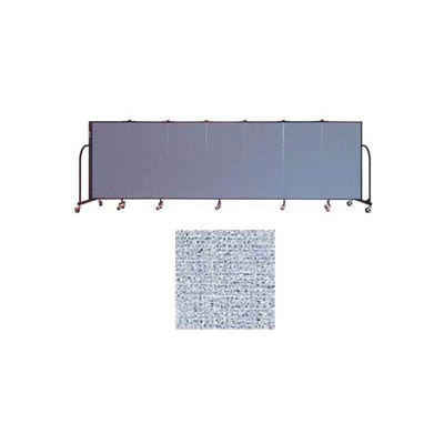 Screenflex 7 Panel Portable Room Divider, 4'H x 13'1"W Vinyl Color: Blue Tide