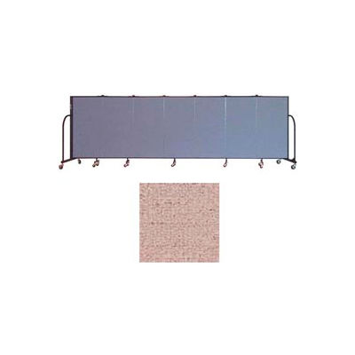 Screenflex 7 Panel Portable Room Divider, 4'H x 13'1"W Vinyl Color: Raspberry Mist