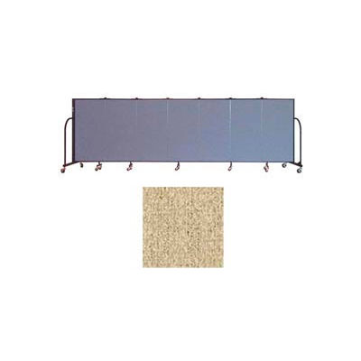 Screenflex 7 Panel Portable Room Divider, 4'H x 13'1"W Vinyl Color: Sandalwood