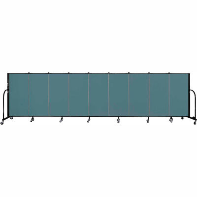 Screenflex 9 Panel Portable Room Divider, 4'H x 16'9"L, Fabric Color: Lake