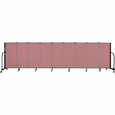 Screenflex 9 Panel Portable Room Divider, 4'H x 16'9"W, Fabric Color: Rose