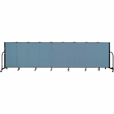 Screenflex 9 Panel Portable Room Divider, 4'H x 16'9"L, Fabric Color: Summer Blue