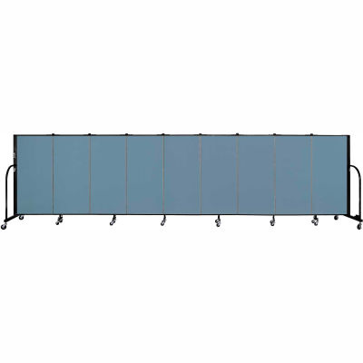 Screenflex 9 Panel Portable Room Divider, 4'H x 16'9"W, Fabric Color: Summer Blue
