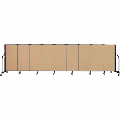 Screenflex 9 Panel Portable Room Divider, 4'H x 16'9"W, Fabric Color: Sand