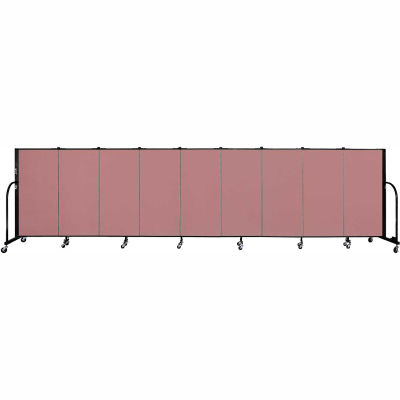 Screenflex 9 Panel Portable Room Divider, 4'H x 16'9"L, Fabric Color: Mauve