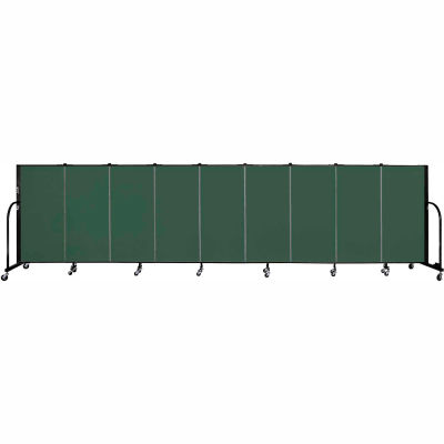 Screenflex 9 Panel Portable Room Divider, 4'H x 16'9"W, Fabric Color: Green