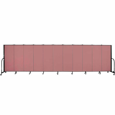 Screenflex 11 Panel Portable Room Divider, 5'H x 20'5"L, Fabric Color: Rose