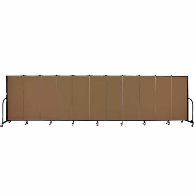 Screenflex 11 Panel Portable Room Divider, 5'H x 20'5"L, Fabric Color: Walnut