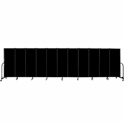 Screenflex 11 Panel Portable Room Divider, 5'H x 20'5"L, Fabric Color: Charcoal Black