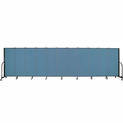 Screenflex 11 Panel Portable Room Divider, 5'H x 20'5"L, Fabric Color: Summer Blue