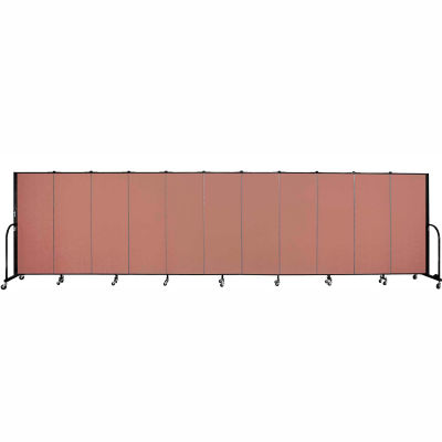 Screenflex 11 Panel Portable Room Divider, 5'H x 20'5"W, Fabric Color: Cranberry