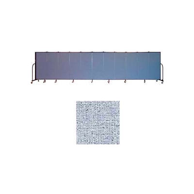 Screenflex 11 Panel Portable Room Divider, 5'H x 20'5"W, Vinyl Color: Blue Tide