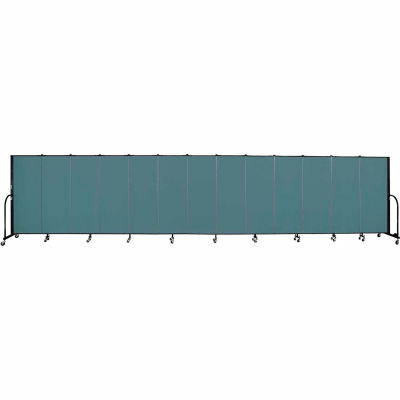 Screenflex 13 Panel Portable Room Divider, 5'H x 24'1"L, Fabric Color: Lake