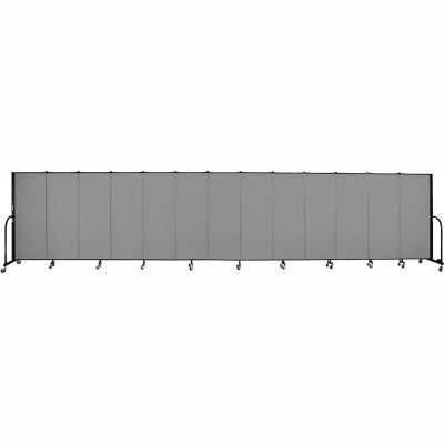 Screenflex 13 Panel Portable Room Divider, 5'H x 24'1"W, Fabric Color: Stone