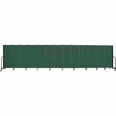 Screenflex 13 Panel Portable Room Divider, 5'H x 24'1"L, Fabric Color: Mallard