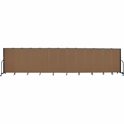 Screenflex 13 Panel Portable Room Divider, 5'H x 24'1"L, Fabric Color: Walnut