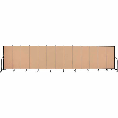 Screenflex 13 Panel Portable Room Divider, 5'H x 24'1"W, Fabric Color: Desert