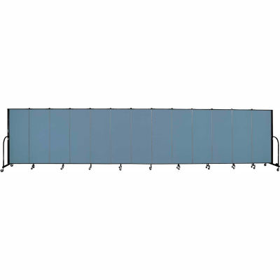 Screenflex 13 Panel Portable Room Divider, 5'H x 24'1"L, Fabric Color: Summer Blue