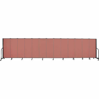 Screenflex 13 Panel Portable Room Divider, 5'H x 24'1"W, Fabric Color: Cranberry