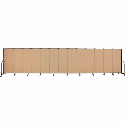 Screenflex 13 Panel Portable Room Divider, 5'H x 24'1"L, Fabric Color: Sand