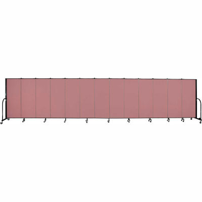 Screenflex 13 Panel Portable Room Divider, 5'H x 24'1"L, Fabric Color: Mauve