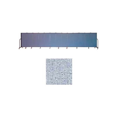 Screenflex 13 Panel Portable Room Divider, 5'H x 24'1"L, Vinyl Color: Blue Tide