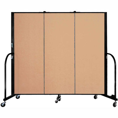 Screenflex 3 Panel Portable Room Divider, 5'H x 5'9"W, Fabric Color: Desert