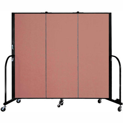 Screenflex 3 Panel Portable Room Divider, 5'H x 5'9"L, Fabric Color: Cranberry