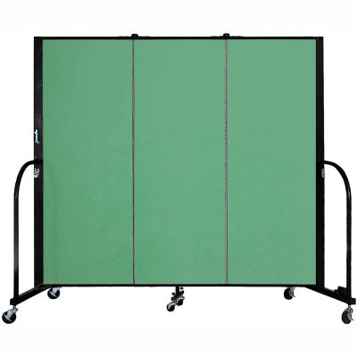 Screenflex 3 Panel Portable Room Divider, 5'H x 5'9"L, Fabric Color: Sea Green